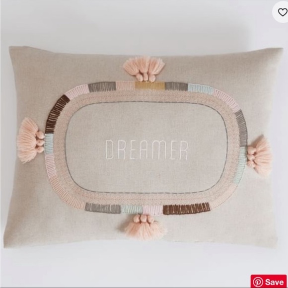 NWT Pottery Barn Teen Dreamer Embroidered Pillow - Picture 5 of 5